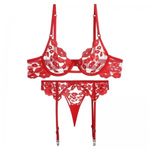 Lingerie sexy - antoisceach-tanaí, le bróidnéireacht agus lása liopa dearg. Í\\Is bra bra le haghaidh breasts móra a fhágann go bhfuil cumaníos lú orthu agus a choisceann ar phraghas W7229 sagging:$219.99